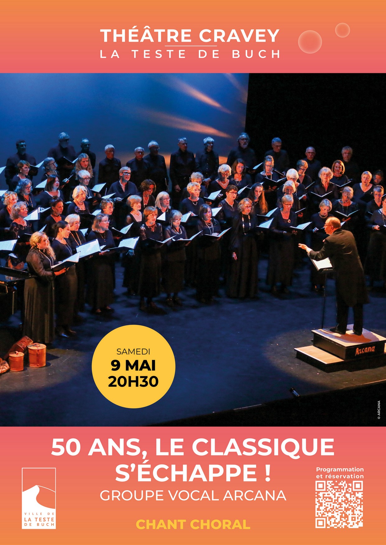 Concert "50 ans, le classique s'chappe" par le Groupe Vocal Arcana, le 9 mai 2026 à La teste Concert du 9 mai 2026